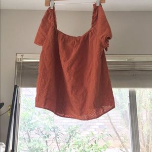 Burnt Orange Off Shoulder Shirt